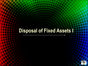 Disposal of Fixed Assets I