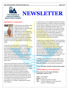 NEWSLETTER - The Institute of Internal Auditors