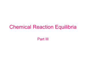 Chemical Reaction Equilibria