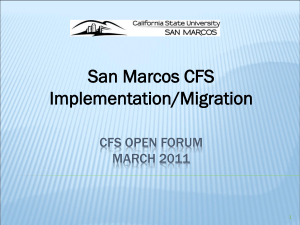 CFS Open Forum Presentation