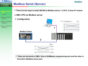 Modbus in ML200