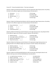 Course 417 – Group Counseling Practices – Final exam study guide