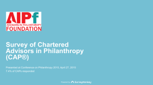 CAP Survey Results - Advisors in Philanthropy