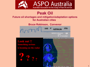 Peak Oil: Future oil shortages and mitigation/adaptation options for