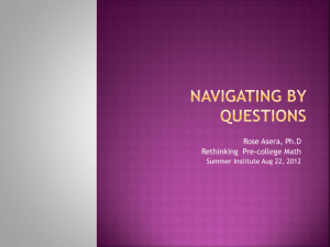 RAFaculty Inquiry - Rethinking-Precollege-Math