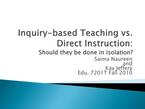 Inquiry-based Teaching vs. Direct Instruction