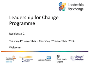 Leadership for Change Programme Learning coordinator briefing