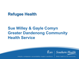 Refugee Health Sue Willey & Gayle Comyn