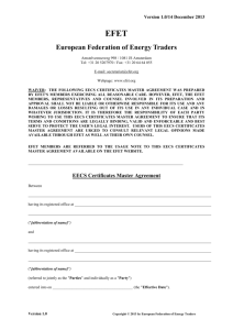 EECS Certificates Master Agreement