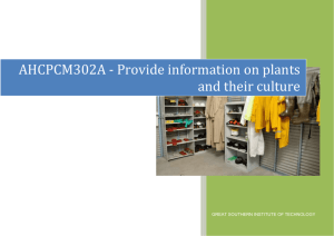 FIN AHCPCM302A - Provide information on plants and their culture