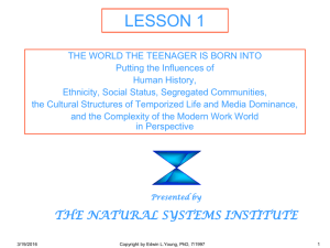 LESSON 1 The Changing World of the Teenager
