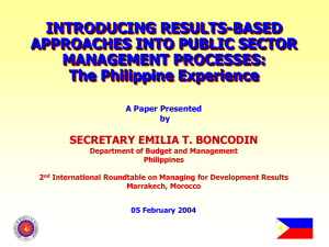 Introducing Results Based Approaches into Public Sector