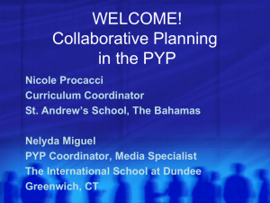 Collaborative Planning in the PYP