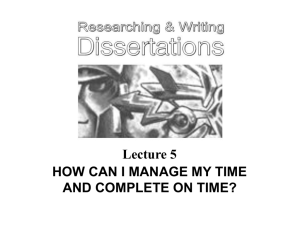 Lecture 5 HOW CAN I MANAGE MY TIME AND COMPLETE