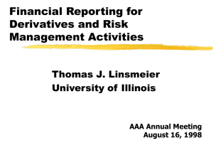 Financial Reporting for Derivatives and Risk