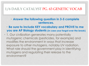 1/6 Daily Catalyst Pg. 62 Genetic Vocab