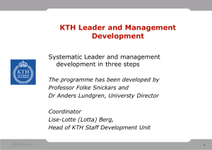 KTH Leader and management development Part 2