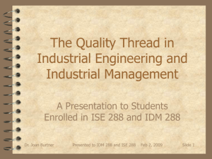 288Spring2009LectureJMB Presentation on The Quality Field