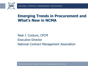 Emerging Trends in Procurement and What's New in NCMA
