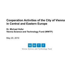 Cooperation Activities of the City of Vienna in Central and