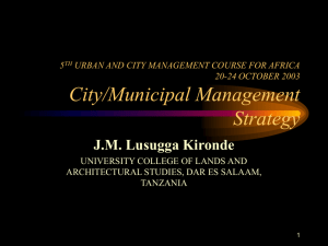 City/Municipal Management Strategy