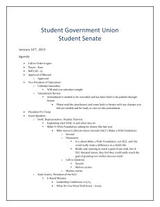 Student Government Union Student Senate January 16th, 2013