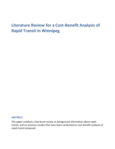 Literature Review for a Cost-Benefit Analysis of