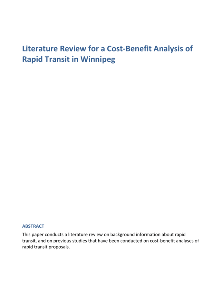literature review on cost analysis