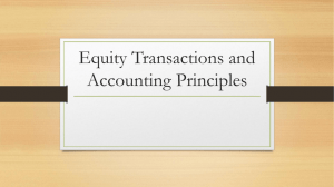 Equity Transactions and Accounting Principles