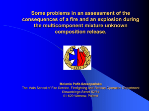 Some problems in an assessment of the consequences of a fire and