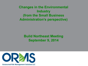Changes in the Environmental Industry