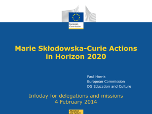 Opportunities Offered by the Marie Skłodowska-Curie Actions