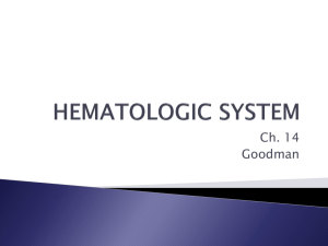hematologic system - Patho-DPT