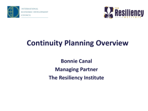 Continuity Planning Overview