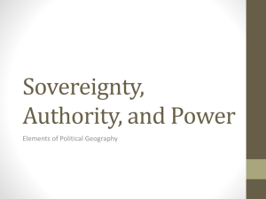Sovereignty, Authority, and Power