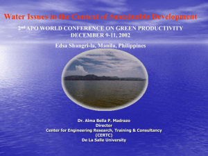 Water Issues in the Context of Sustainable Development
