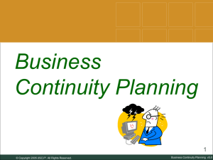 Business Continuity Planning ver 3.0