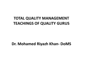 TOTAL QUALITY MANAGEMENT- Gurus