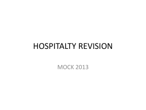 Hospitality mock revision