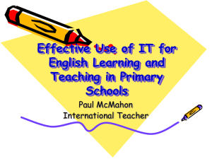 Effective Use of IT for English Learning and Teaching in Primary