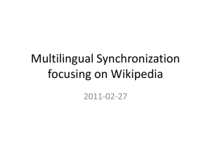 Multilingual Synchronization focusing on Wikipedia