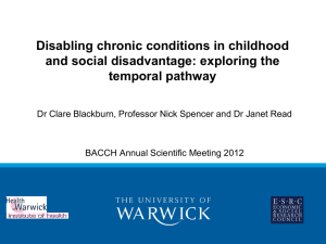 Disabling chronic conditions in childhood (Blackburn)
