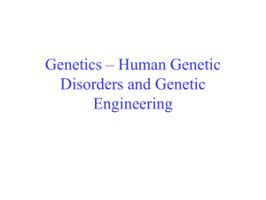 Genetics – Human Genetic Disorders and Genetic Engineering