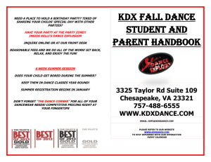 Kdx fall dance student and parent handbook