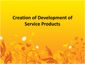 Creation of Development of Service Products