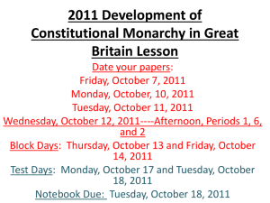 2011 Development of Constitutional Monarchy in Great Britain Lesson