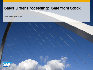 Sales Order Processing: Sale from Stock