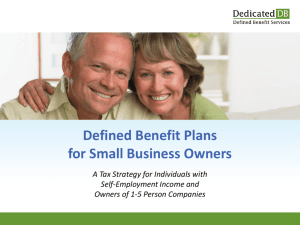 DB Client Presentation - OnePersonPlus Defined Benefit Plan