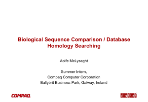 Biological Sequence Comparison/Database Searching