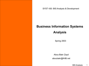 Analysis of Business Information Systems